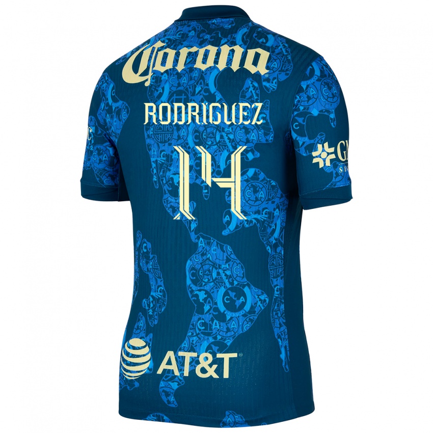 Børn Monica Rodriguez #14 Blå Gul Udebane Spillertrøjer 2024/25 Trøje T-Shirt