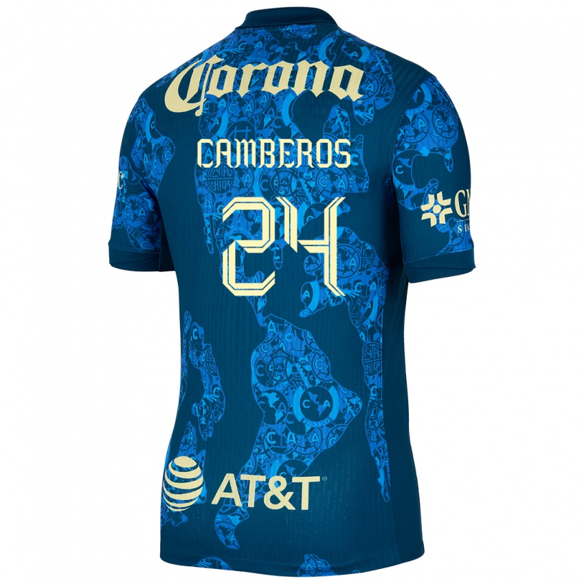 Børn Scarlett Camberos #24 Blå Gul Udebane Spillertrøjer 2024/25 Trøje T-Shirt