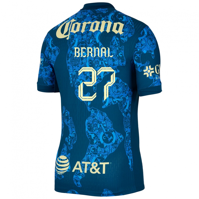 Børn Mayra Pelayo Bernal #27 Blå Gul Udebane Spillertrøjer 2024/25 Trøje T-Shirt