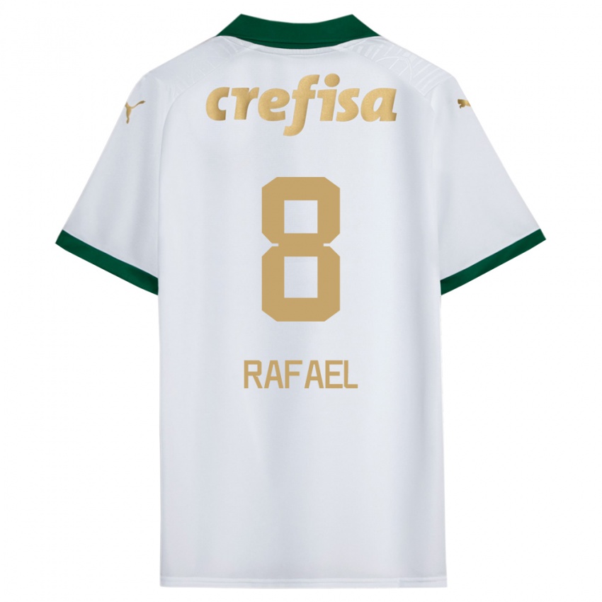 Børn Ze Rafael #8 Hvid Grøn Udebane Spillertrøjer 2024/25 Trøje T-Shirt