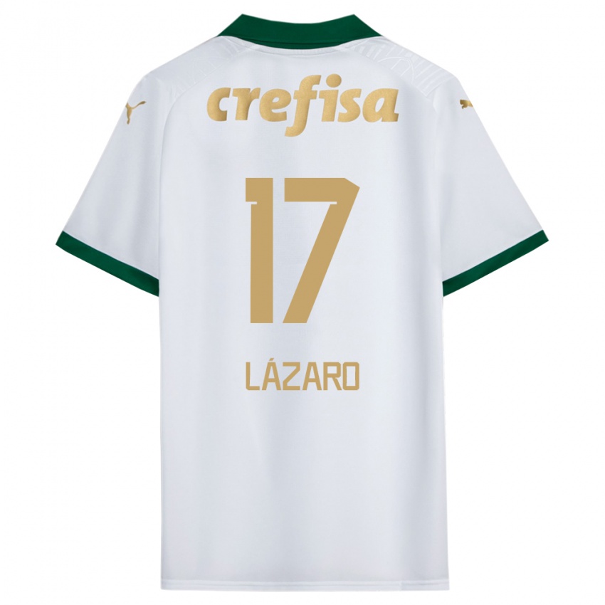 Børn Lazaro #17 Hvid Grøn Udebane Spillertrøjer 2024/25 Trøje T-Shirt