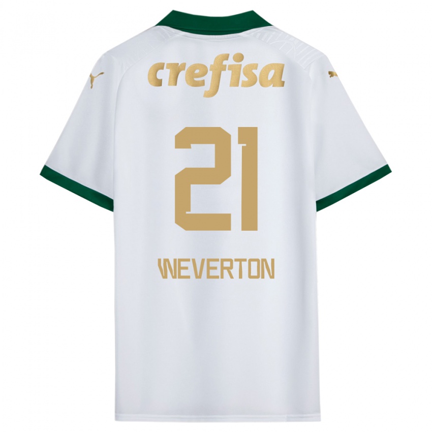 Børn Weverton #21 Hvid Grøn Udebane Spillertrøjer 2024/25 Trøje T-Shirt