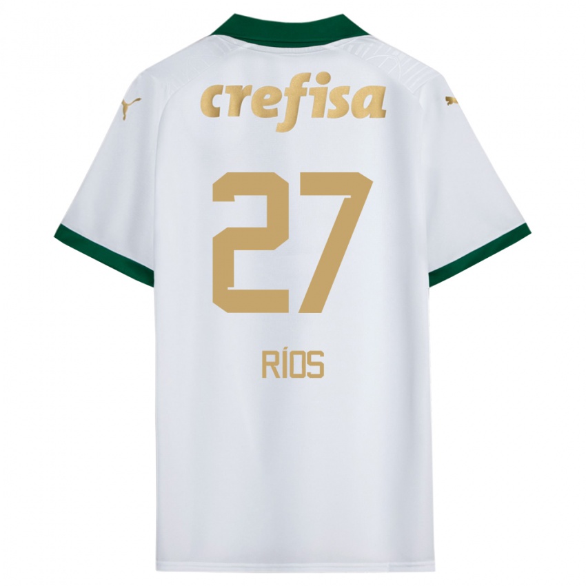 Børn Richard Ríos #27 Hvid Grøn Udebane Spillertrøjer 2024/25 Trøje T-Shirt