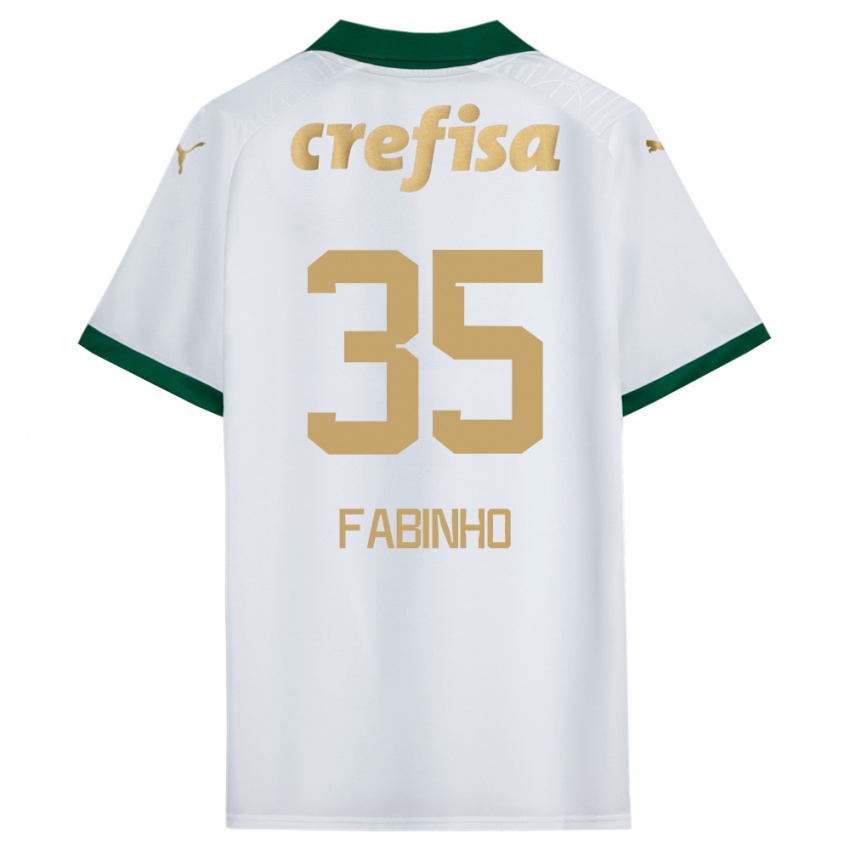 Børn Fabinho #35 Hvid Grøn Udebane Spillertrøjer 2024/25 Trøje T-Shirt