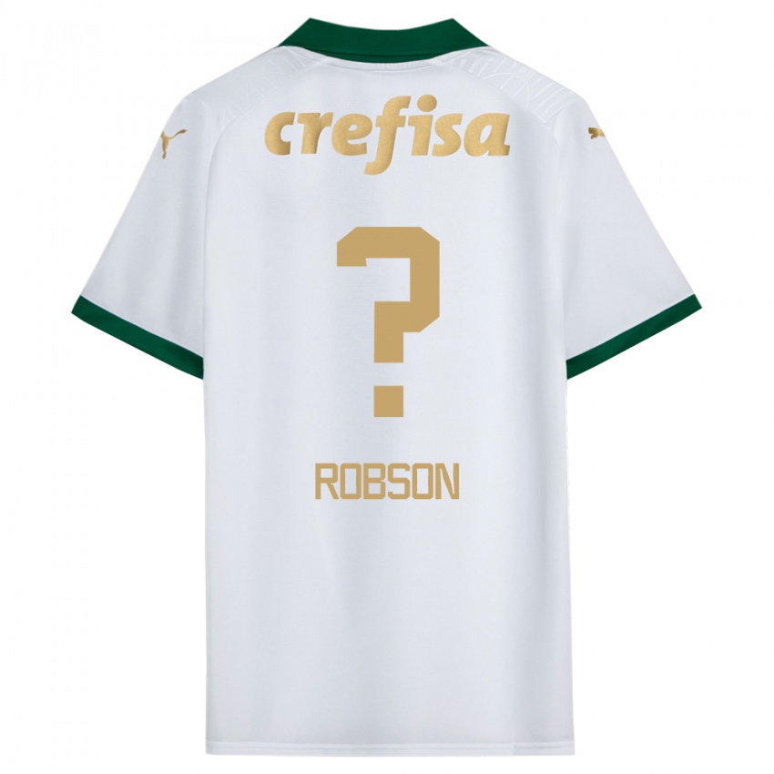 Børn Robson #0 Hvid Grøn Udebane Spillertrøjer 2024/25 Trøje T-Shirt