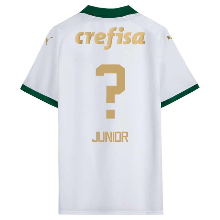 Børn Gilberto Junior #0 Hvid Grøn Udebane Spillertrøjer 2024/25 Trøje T-Shirt