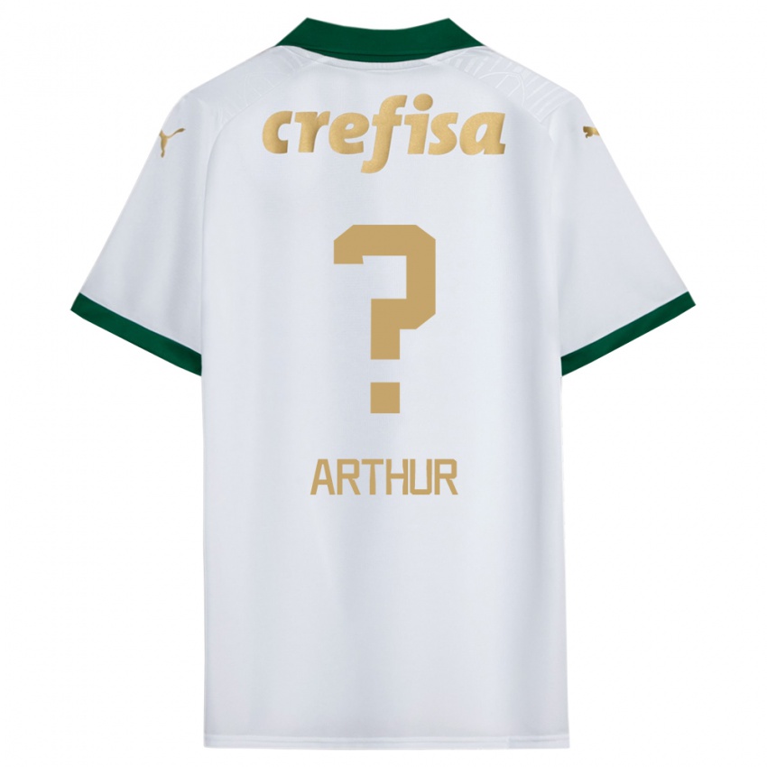 Børn Luis Arthur #0 Hvid Grøn Udebane Spillertrøjer 2024/25 Trøje T-Shirt