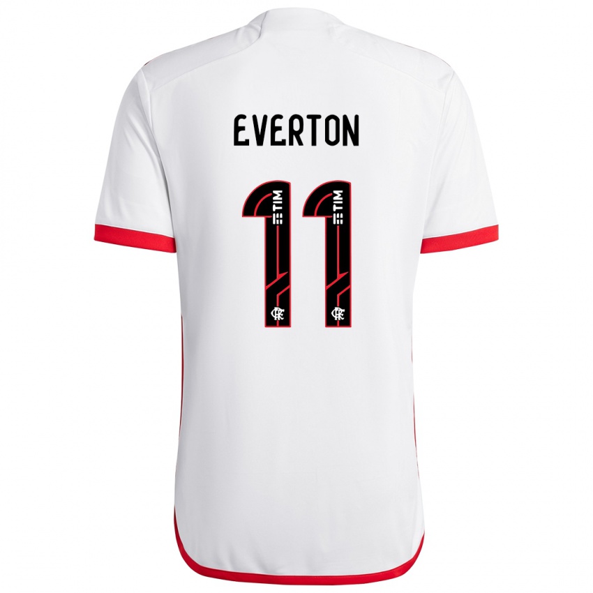 Børn Everton #11 Hvid Rød Udebane Spillertrøjer 2024/25 Trøje T-Shirt