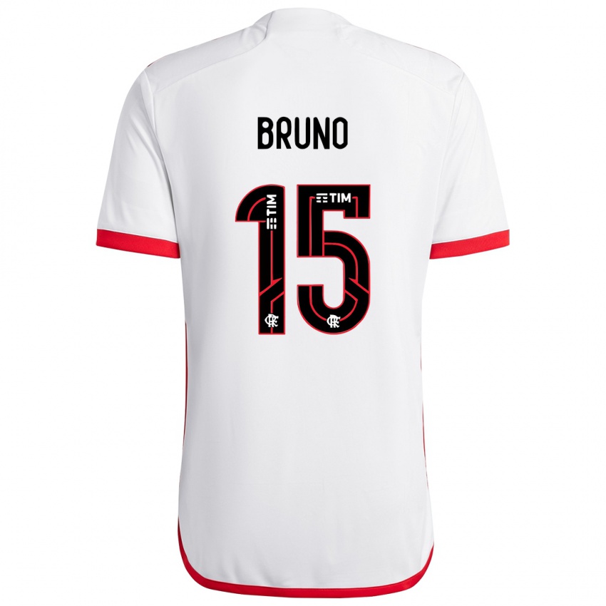 Børn Fabrício Bruno #15 Hvid Rød Udebane Spillertrøjer 2024/25 Trøje T-Shirt