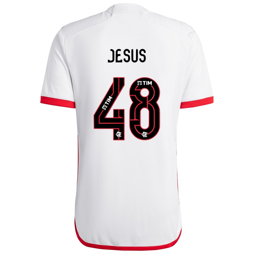 Børn Igor Jesus #48 Hvid Rød Udebane Spillertrøjer 2024/25 Trøje T-Shirt