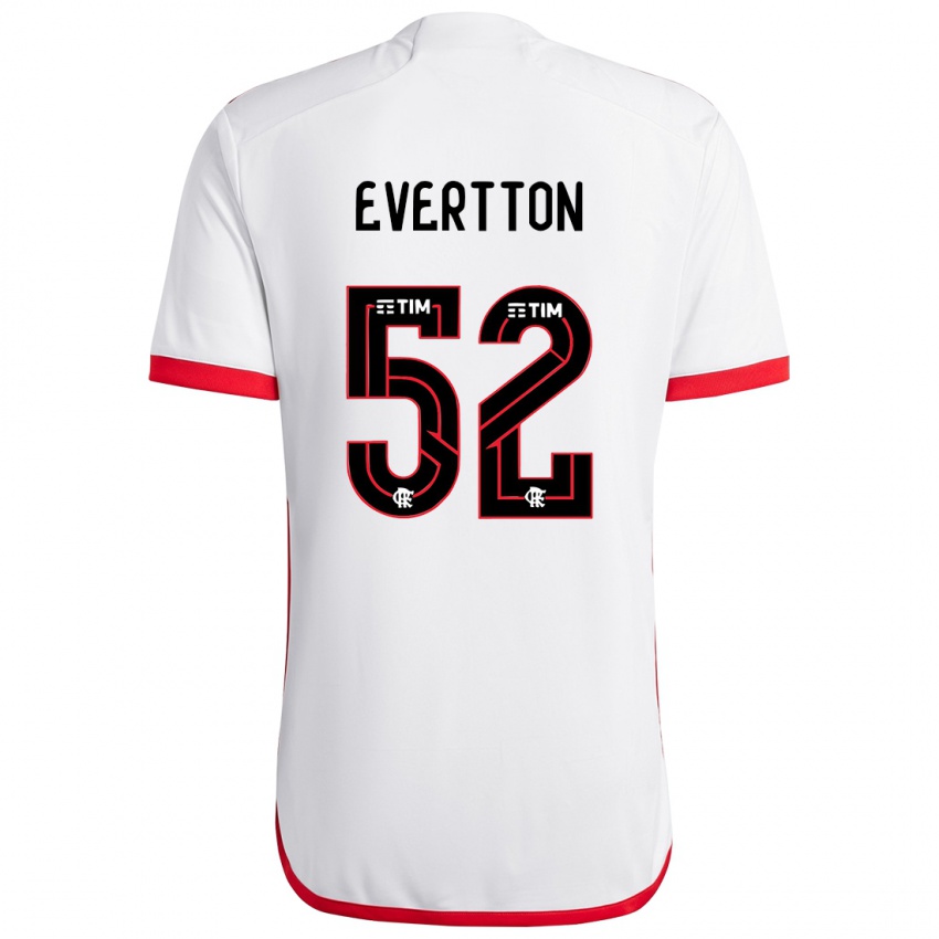 Børn Evertton #52 Hvid Rød Udebane Spillertrøjer 2024/25 Trøje T-Shirt