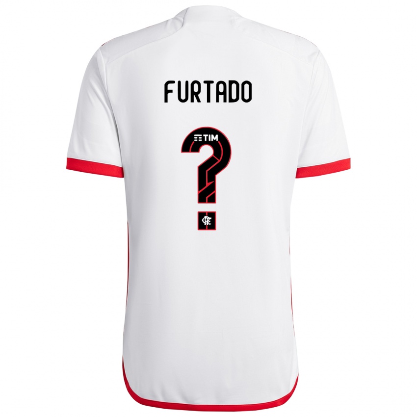 Børn Lucas Furtado #0 Hvid Rød Udebane Spillertrøjer 2024/25 Trøje T-Shirt