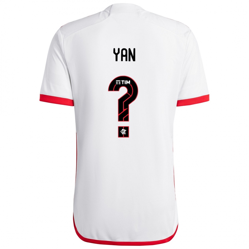 Børn Wallace Yan #0 Hvid Rød Udebane Spillertrøjer 2024/25 Trøje T-Shirt