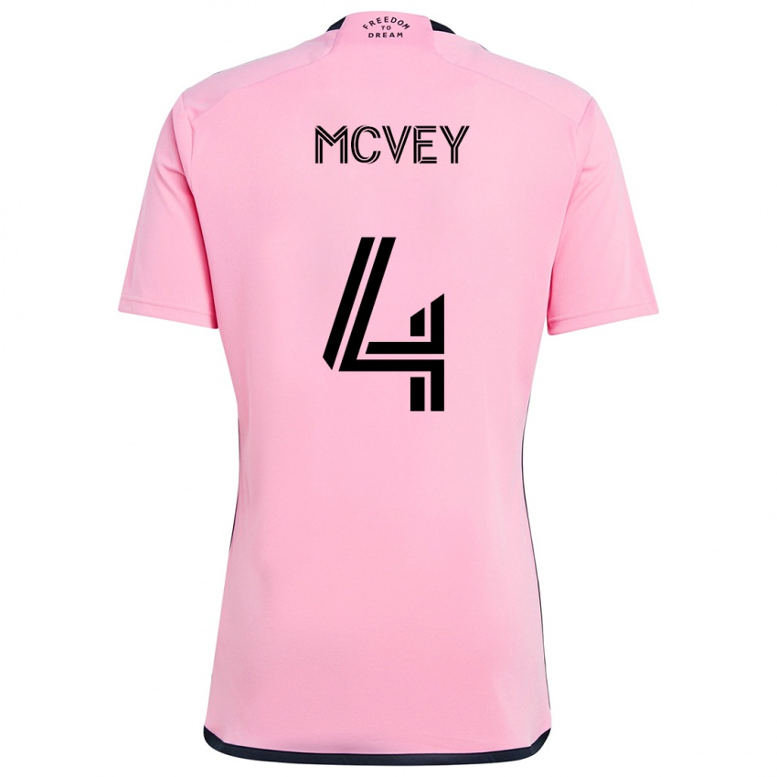 Mænd Christopher Mcvey #4 Lyserød Hjemmebane Spillertrøjer 2024/25 Trøje T-Shirt