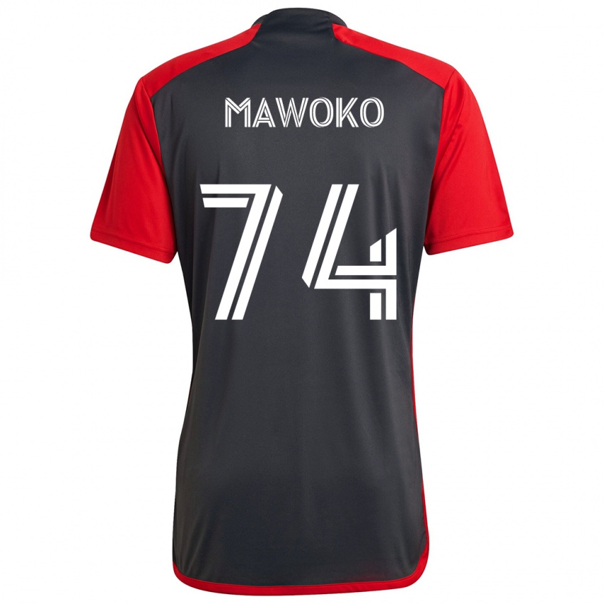 Mænd Kundai Mawoko #74 Grå Rød Hjemmebane Spillertrøjer 2024/25 Trøje T-Shirt