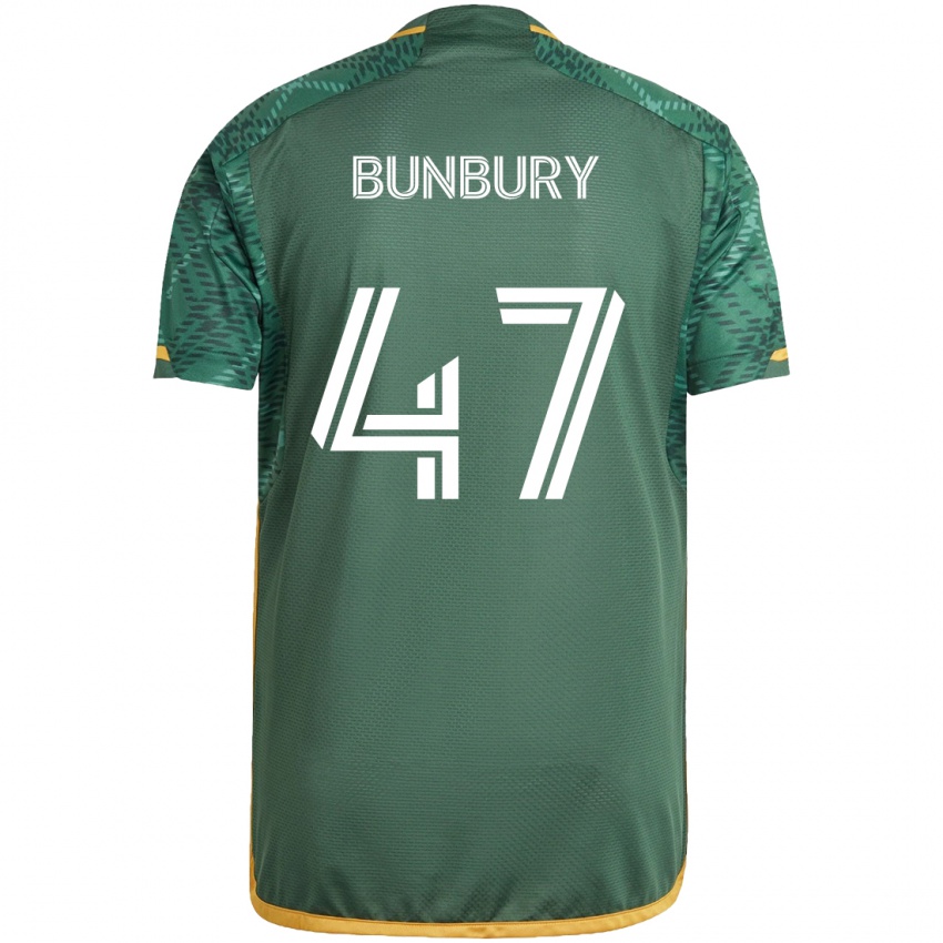 Mænd Mataeo Bunbury #47 Grøn Orange Hjemmebane Spillertrøjer 2024/25 Trøje T-Shirt