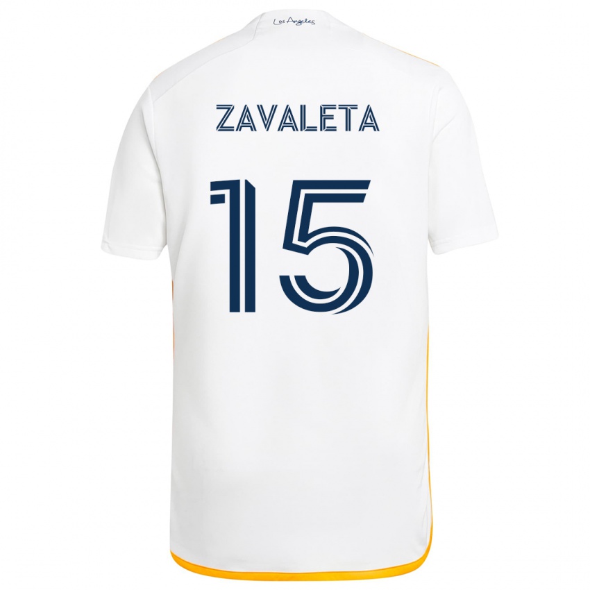 Mænd Eriq Zavaleta #15 Hvid Gul Hjemmebane Spillertrøjer 2024/25 Trøje T-Shirt