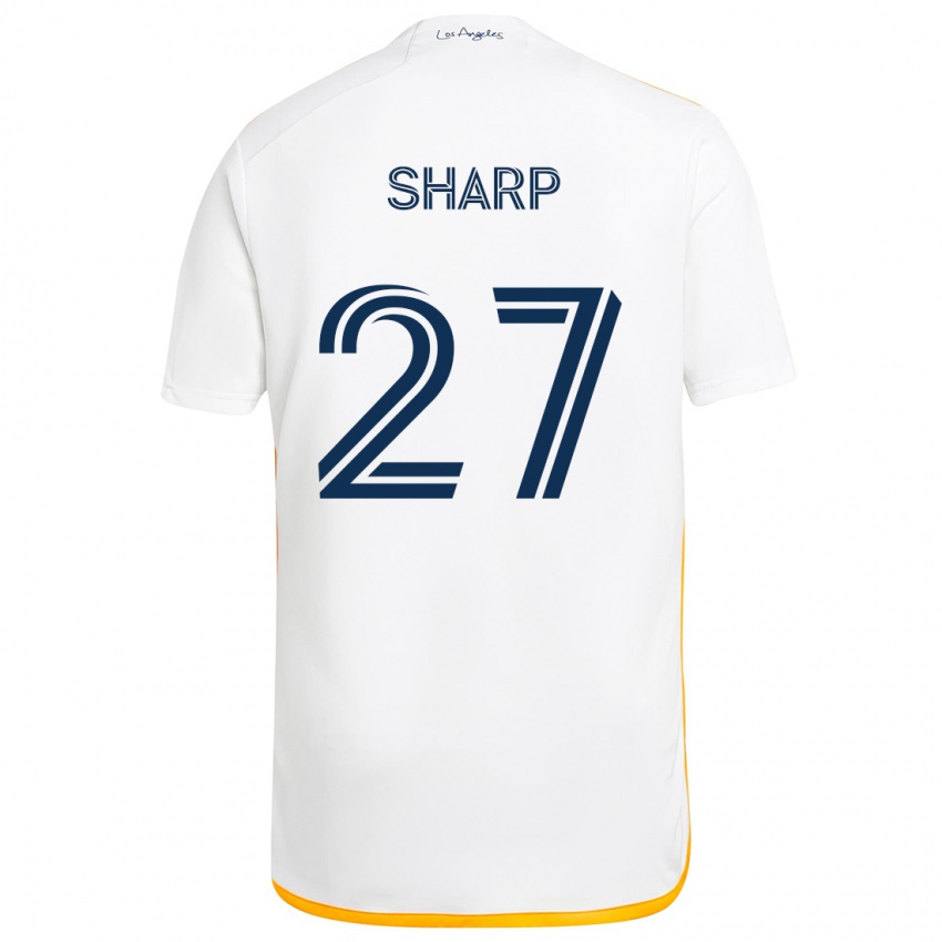 Mænd Billy Sharp #27 Hvid Gul Hjemmebane Spillertrøjer 2024/25 Trøje T-Shirt