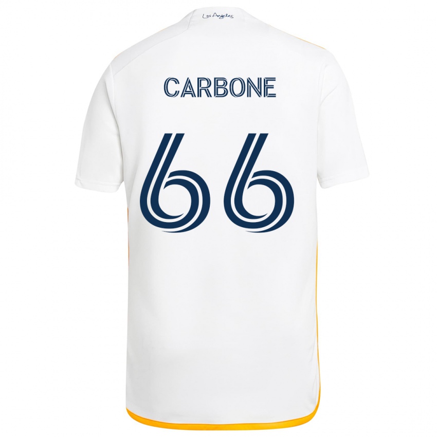 Mænd Matteo Carbone #66 Hvid Gul Hjemmebane Spillertrøjer 2024/25 Trøje T-Shirt