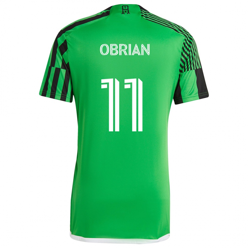 Mænd Jáder Obrian #11 Grøn Sort Hjemmebane Spillertrøjer 2024/25 Trøje T-Shirt