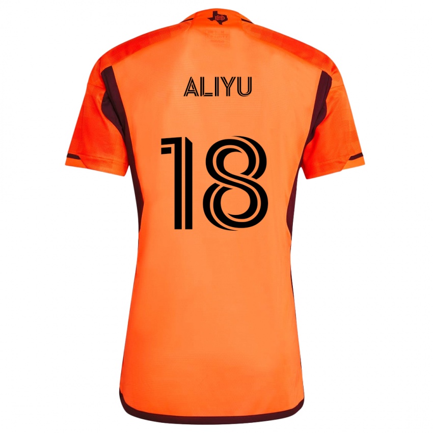 Mænd Ibrahim Aliyu #18 Orange Sort Hjemmebane Spillertrøjer 2024/25 Trøje T-Shirt