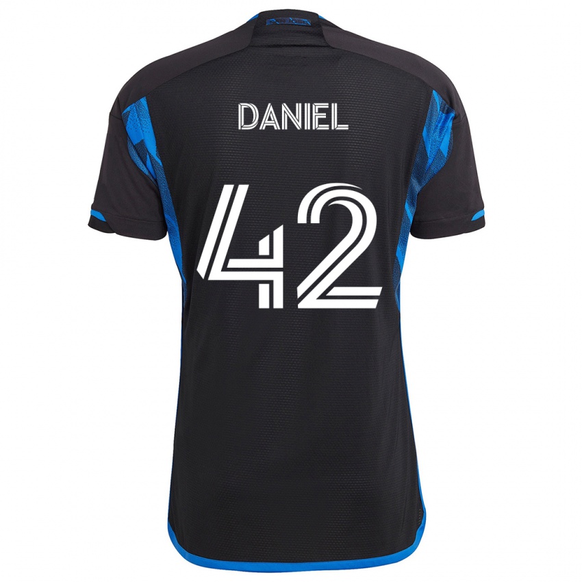 Mænd Daniel #42 Blå Sort Hjemmebane Spillertrøjer 2024/25 Trøje T-Shirt