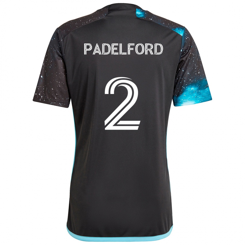 Mænd Devin Padelford #2 Sort Blå Hjemmebane Spillertrøjer 2024/25 Trøje T-Shirt