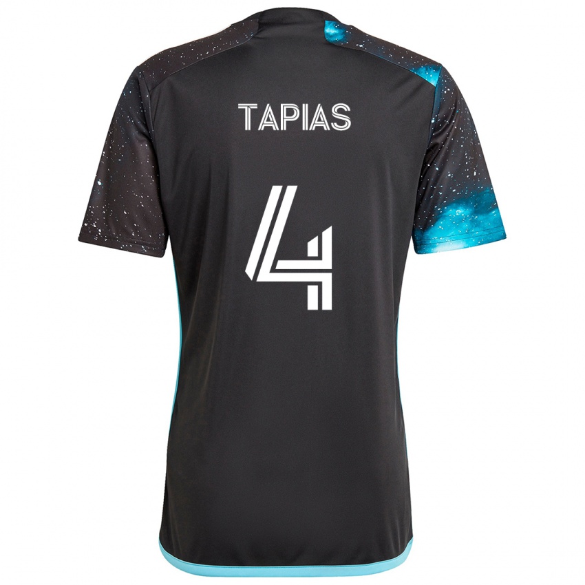 Mænd Miguel Tapias #4 Sort Blå Hjemmebane Spillertrøjer 2024/25 Trøje T-Shirt