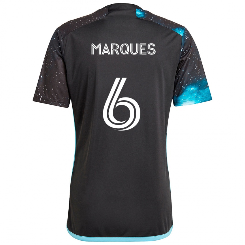 Mænd Mikael Marqués #6 Sort Blå Hjemmebane Spillertrøjer 2024/25 Trøje T-Shirt