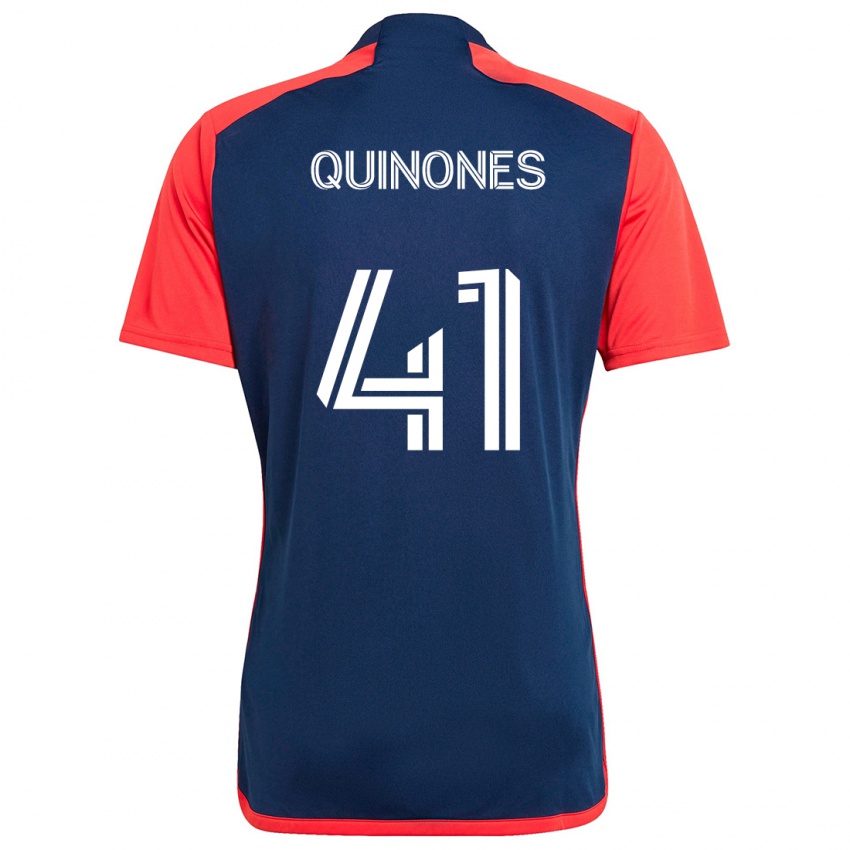 Mænd Colby Quiñónes #41 Blå Rød Hjemmebane Spillertrøjer 2024/25 Trøje T-Shirt