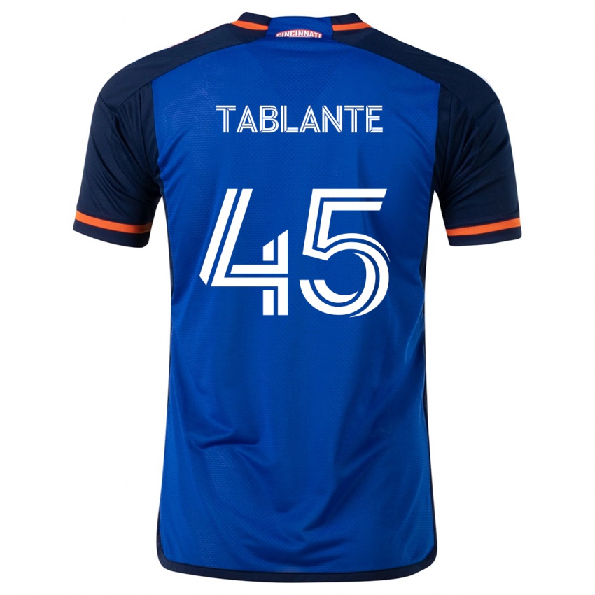 Mænd Moises Tablante #45 Blå Hvid Hjemmebane Spillertrøjer 2024/25 Trøje T-Shirt