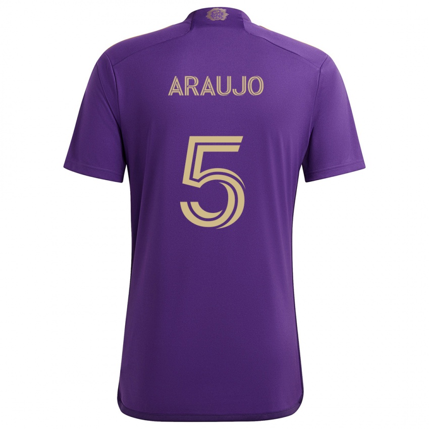 Mænd César Araújo #5 Lilla Gul Hjemmebane Spillertrøjer 2024/25 Trøje T-Shirt