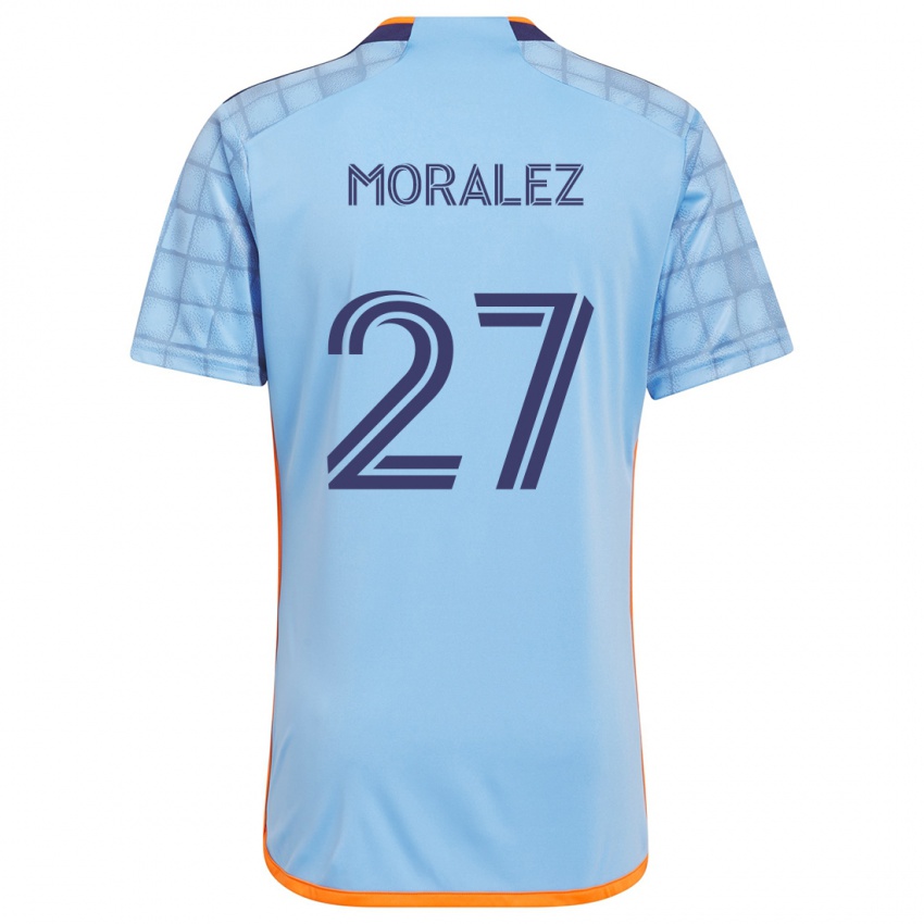 Mænd Maxi Moralez #27 Blå Orange Hjemmebane Spillertrøjer 2024/25 Trøje T-Shirt