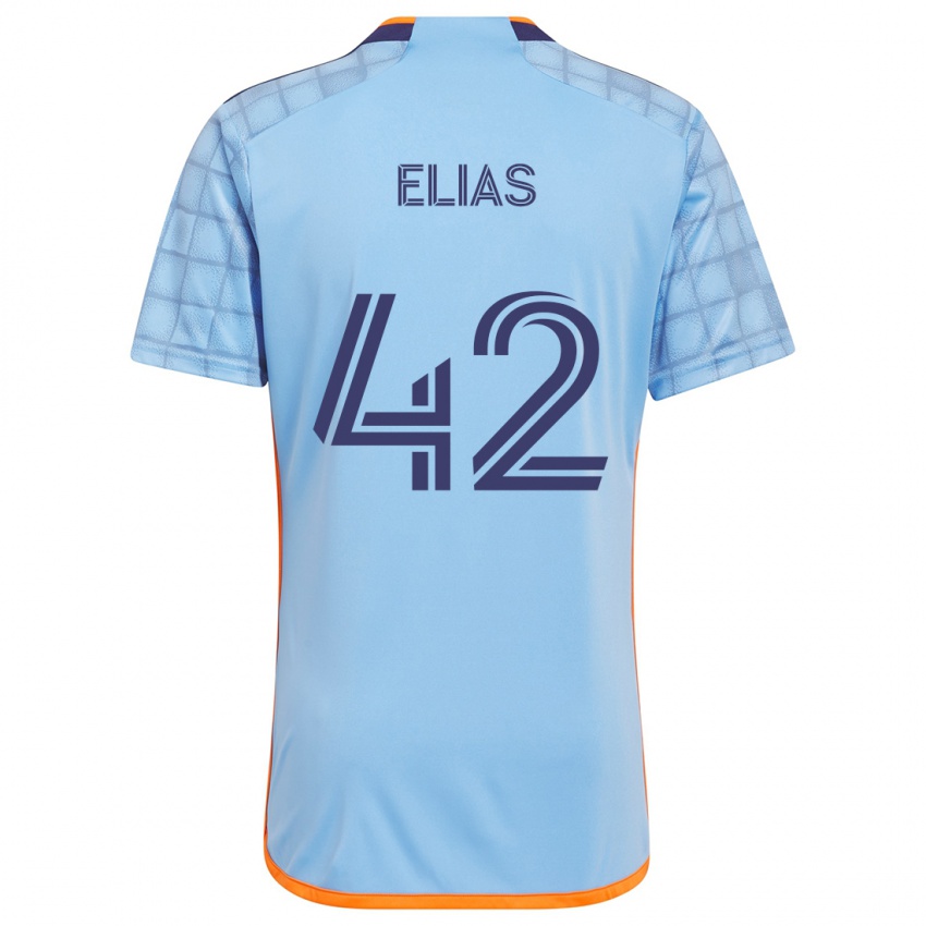 Mænd Piero Elias #42 Blå Orange Hjemmebane Spillertrøjer 2024/25 Trøje T-Shirt