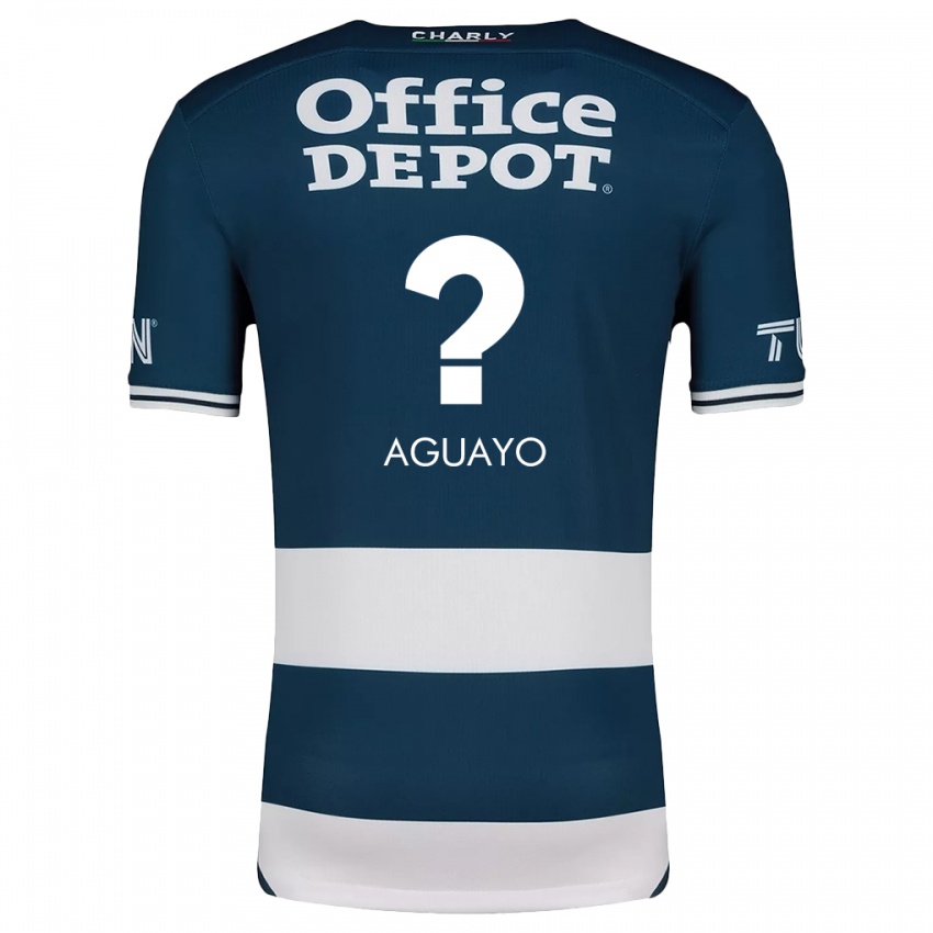 Mænd Sergio Aguayo #0 Blå Hvid Hjemmebane Spillertrøjer 2024/25 Trøje T-Shirt