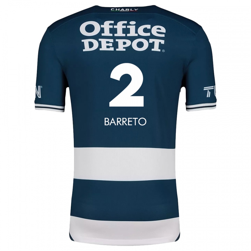 Mænd Sergio Barreto #2 Blå Hvid Hjemmebane Spillertrøjer 2024/25 Trøje T-Shirt