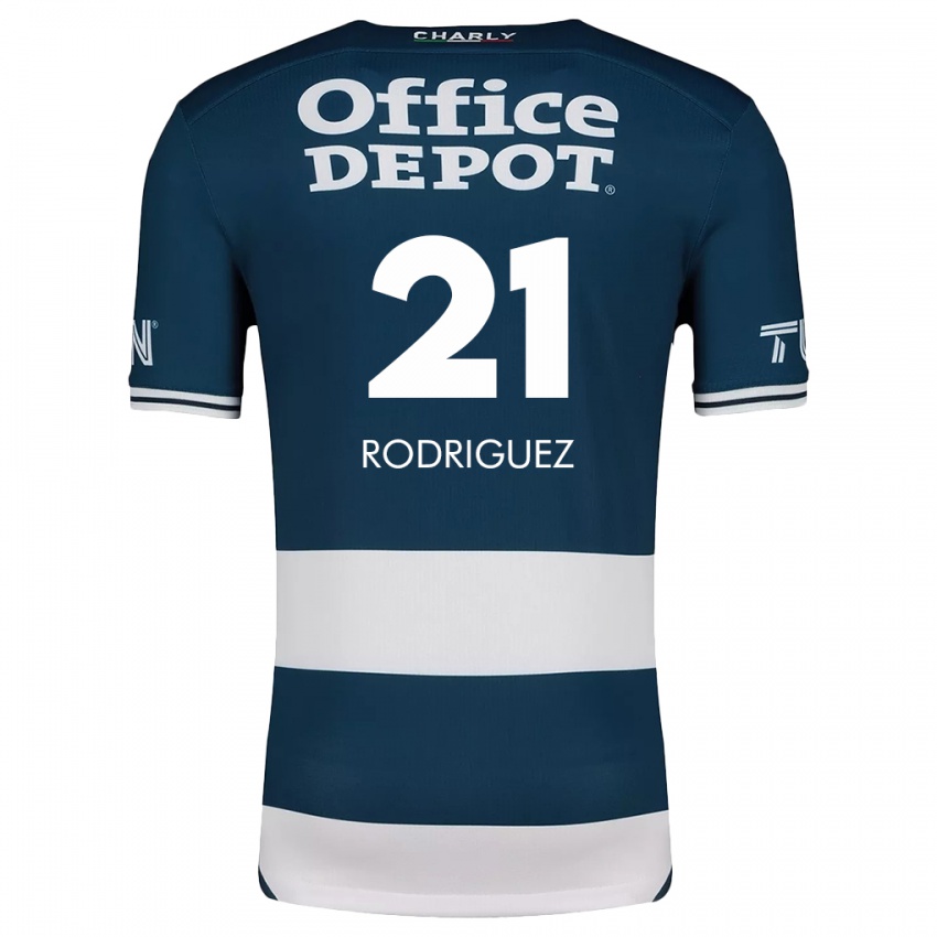 Mænd Valentín Rodríguez #21 Blå Hvid Hjemmebane Spillertrøjer 2024/25 Trøje T-Shirt