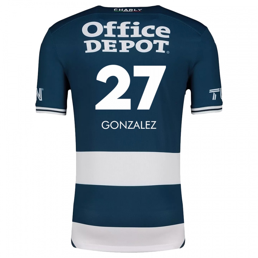 Mænd Owen González #27 Blå Hvid Hjemmebane Spillertrøjer 2024/25 Trøje T-Shirt