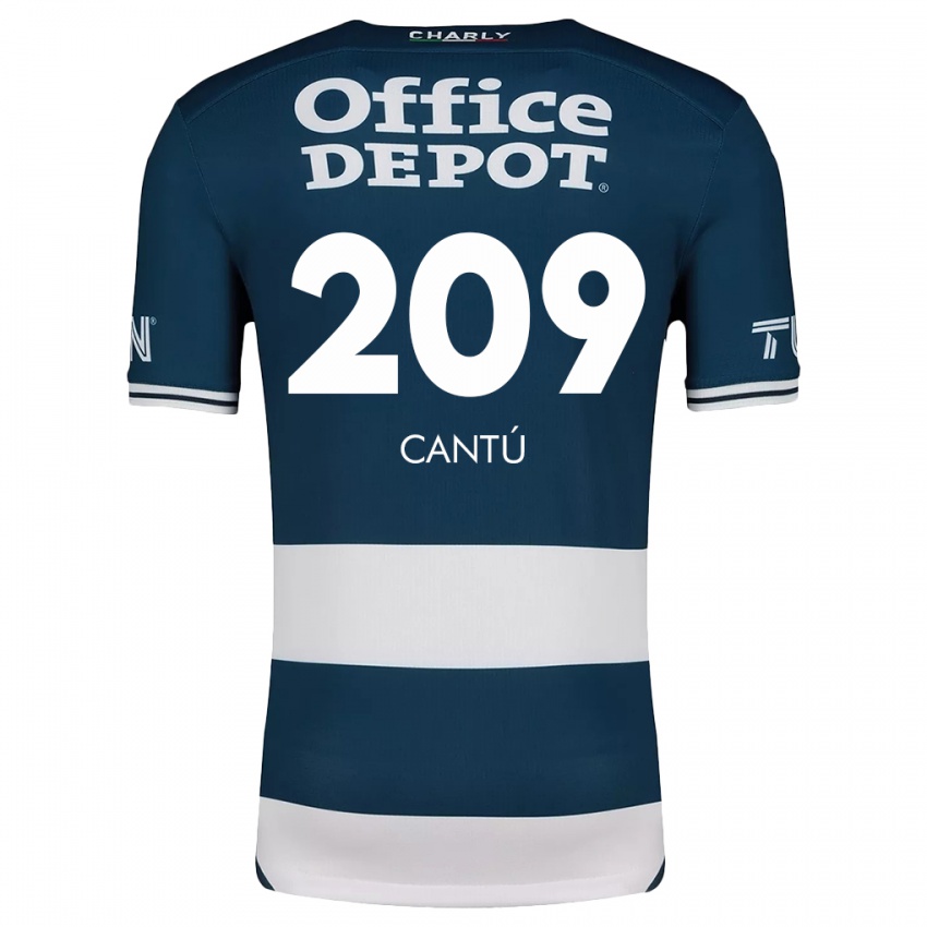 Mænd Juan Cantú #209 Blå Hvid Hjemmebane Spillertrøjer 2024/25 Trøje T-Shirt