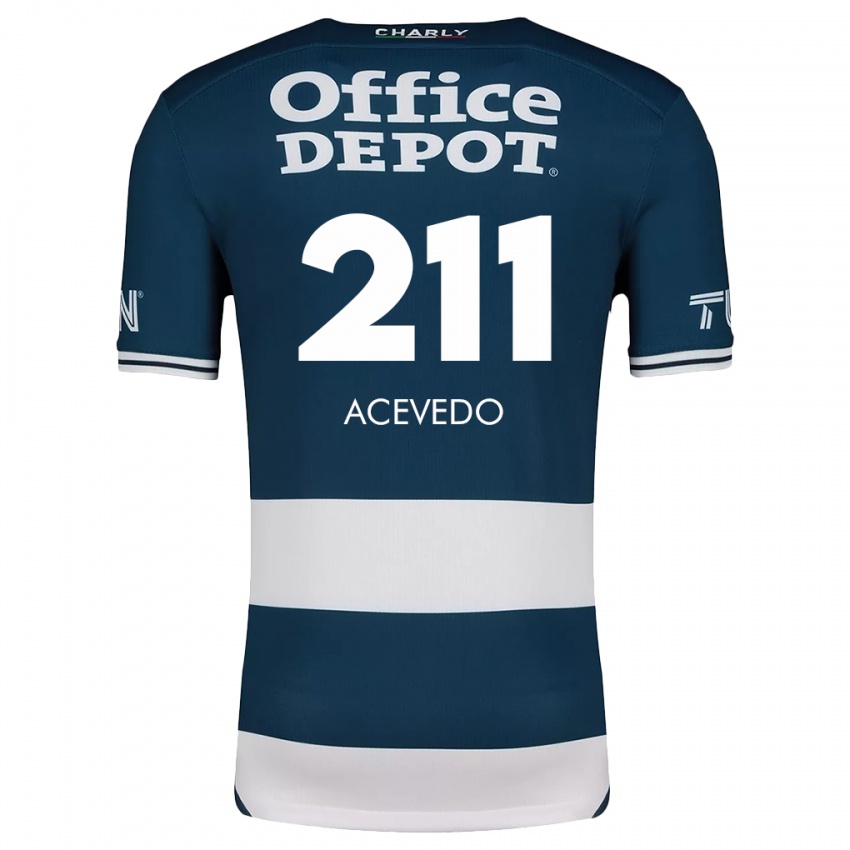 Mænd Gerardo Acevedo #211 Blå Hvid Hjemmebane Spillertrøjer 2024/25 Trøje T-Shirt