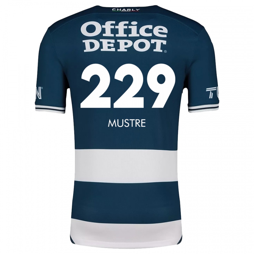 Mænd Eduardo Mustre #229 Blå Hvid Hjemmebane Spillertrøjer 2024/25 Trøje T-Shirt