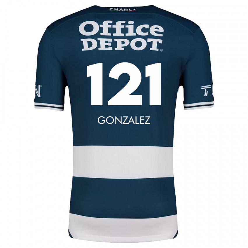 Mænd Cristian González #121 Blå Hvid Hjemmebane Spillertrøjer 2024/25 Trøje T-Shirt