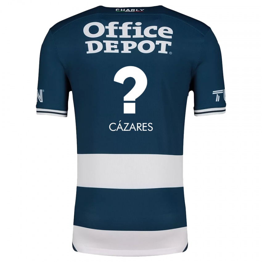 Mænd Dimas Cázares #0 Blå Hvid Hjemmebane Spillertrøjer 2024/25 Trøje T-Shirt