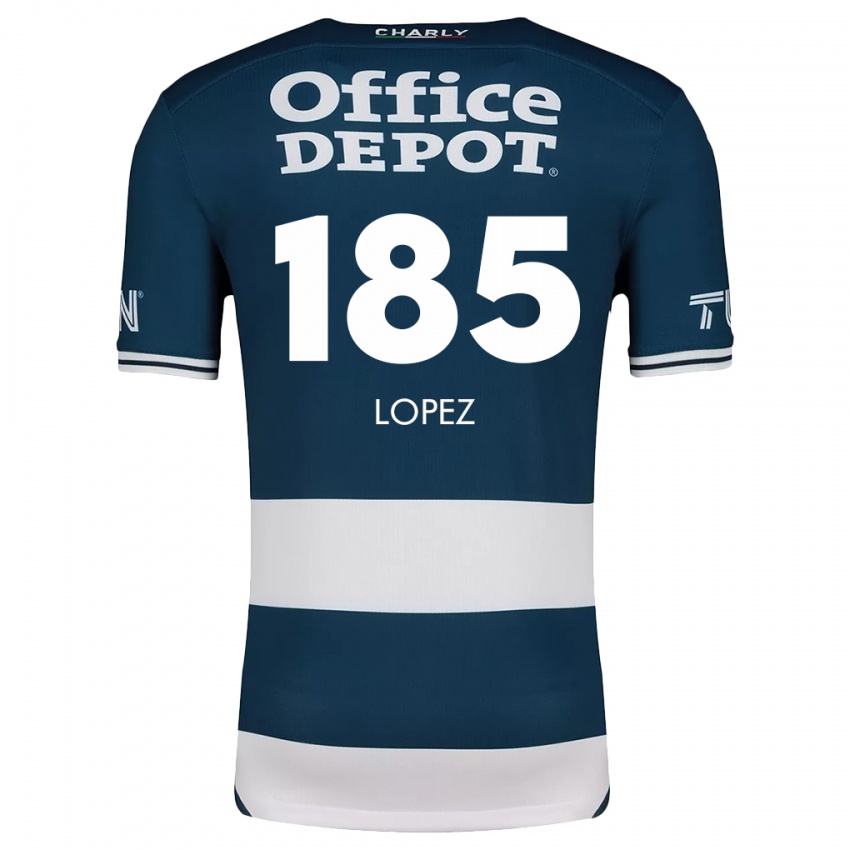 Mænd René López #185 Blå Hvid Hjemmebane Spillertrøjer 2024/25 Trøje T-Shirt