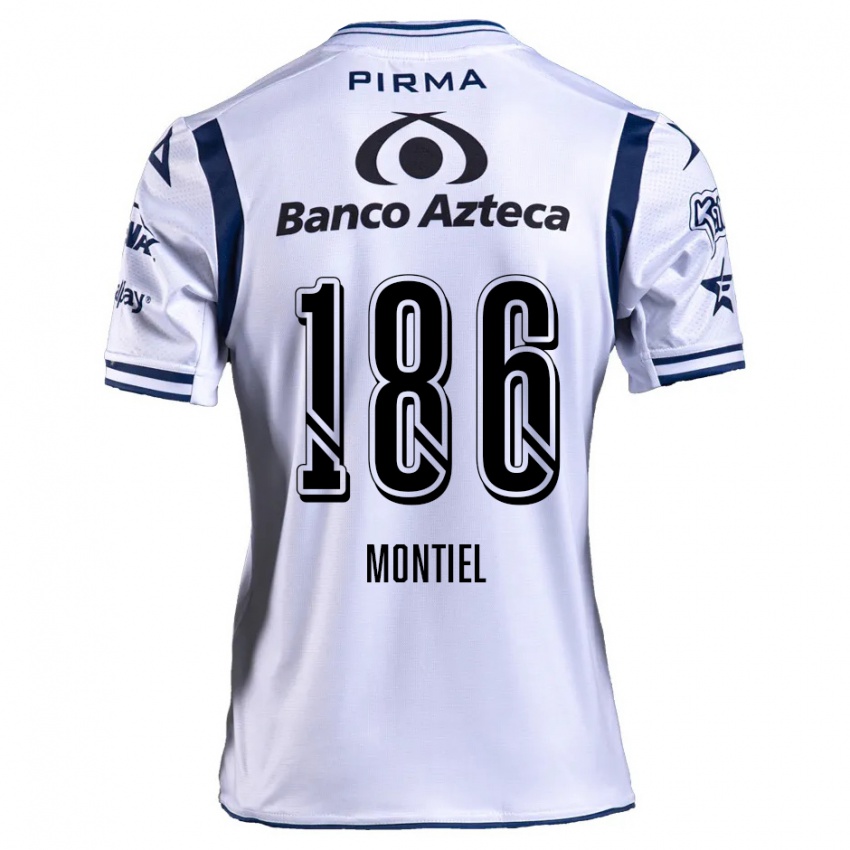 Mænd Santiago Montiel #186 Hvid Marineblå Hjemmebane Spillertrøjer 2024/25 Trøje T-Shirt