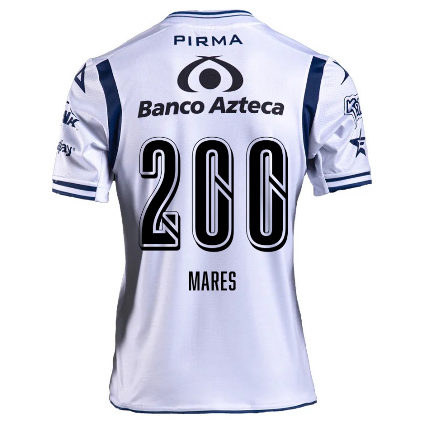 Mænd Cristian Mares #200 Hvid Marineblå Hjemmebane Spillertrøjer 2024/25 Trøje T-Shirt