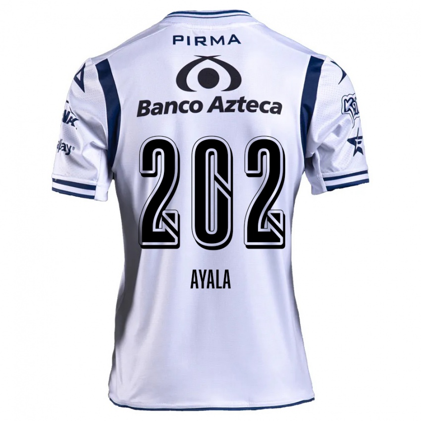 Mænd Diego Ayala #202 Hvid Marineblå Hjemmebane Spillertrøjer 2024/25 Trøje T-Shirt