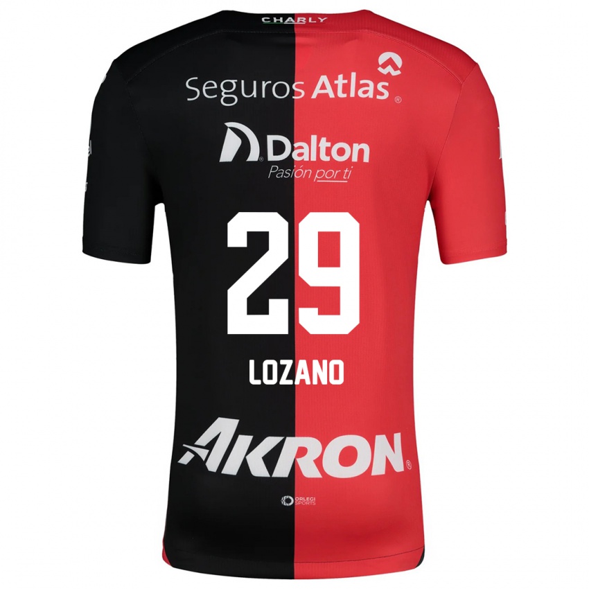 Mænd Brian Lozano #29 Rød Sort Hjemmebane Spillertrøjer 2024/25 Trøje T-Shirt