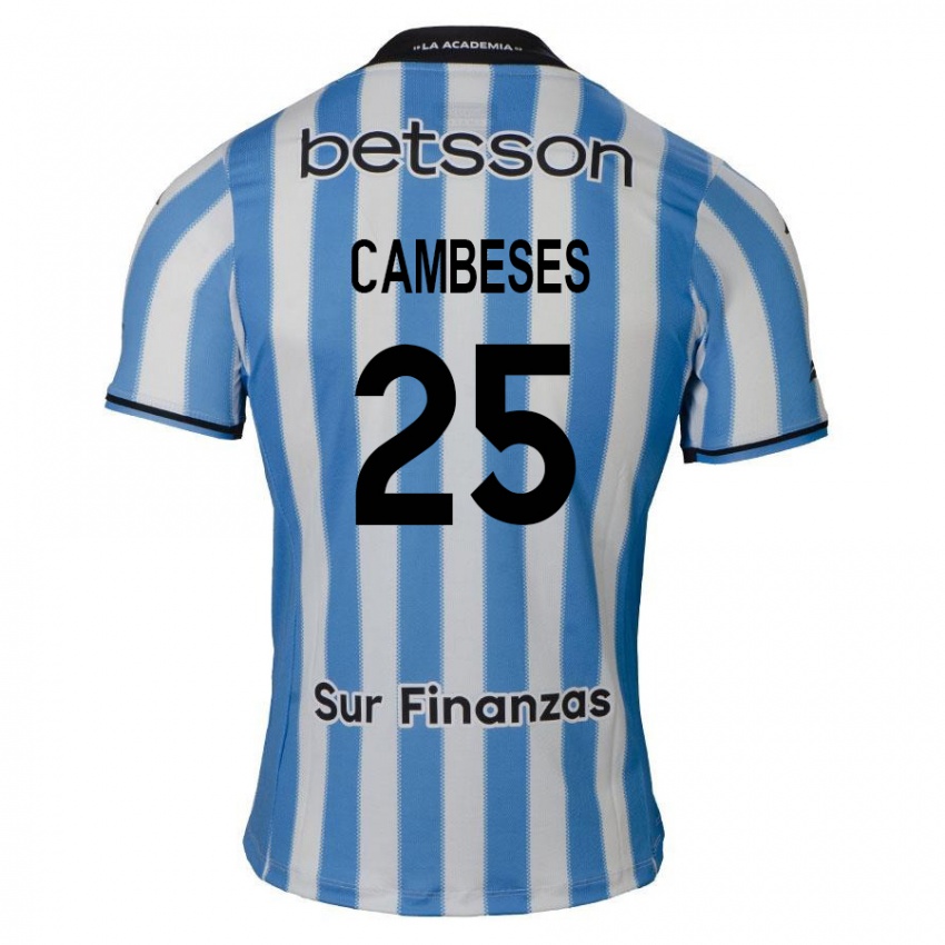 Mænd Facundo Cambeses #25 Blå Hvid Sort Hjemmebane Spillertrøjer 2024/25 Trøje T-Shirt