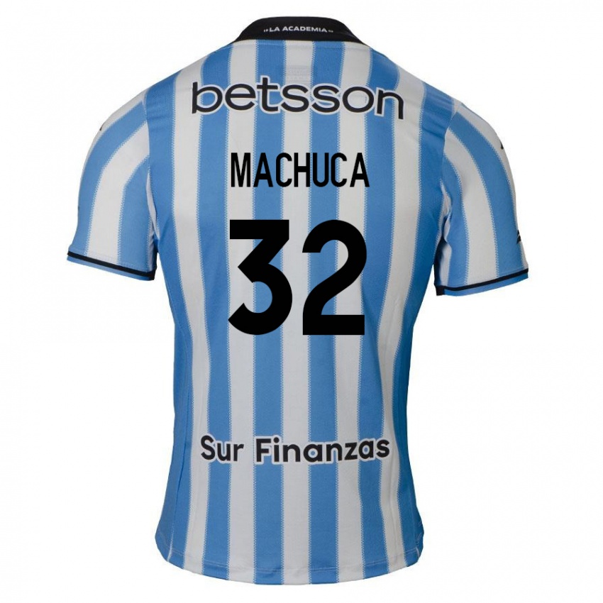 Mænd Elias Machuca #32 Blå Hvid Sort Hjemmebane Spillertrøjer 2024/25 Trøje T-Shirt